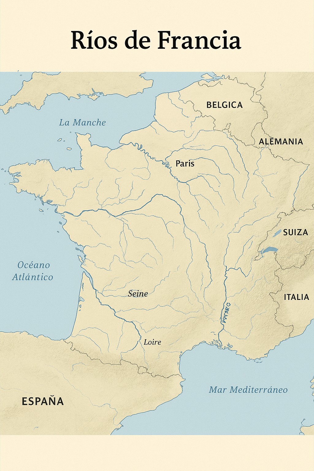 mapa rios francia