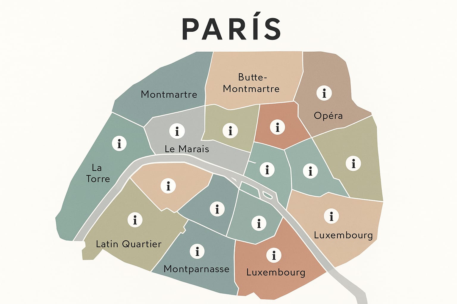 mapa paris estilo interactivo